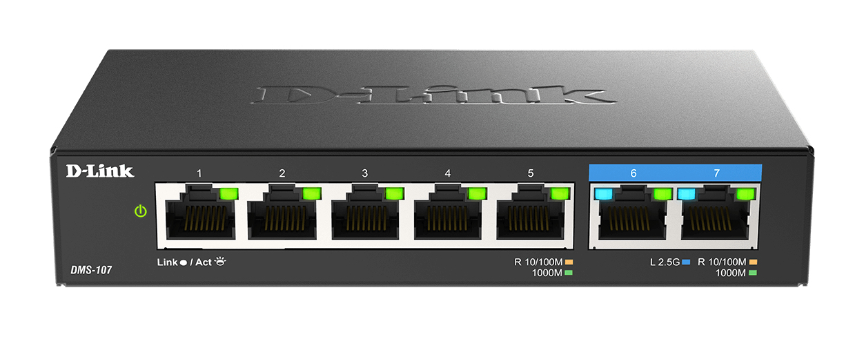 Switch Desk. D-Link DMS-107 5*GE/2*2.5GE retail