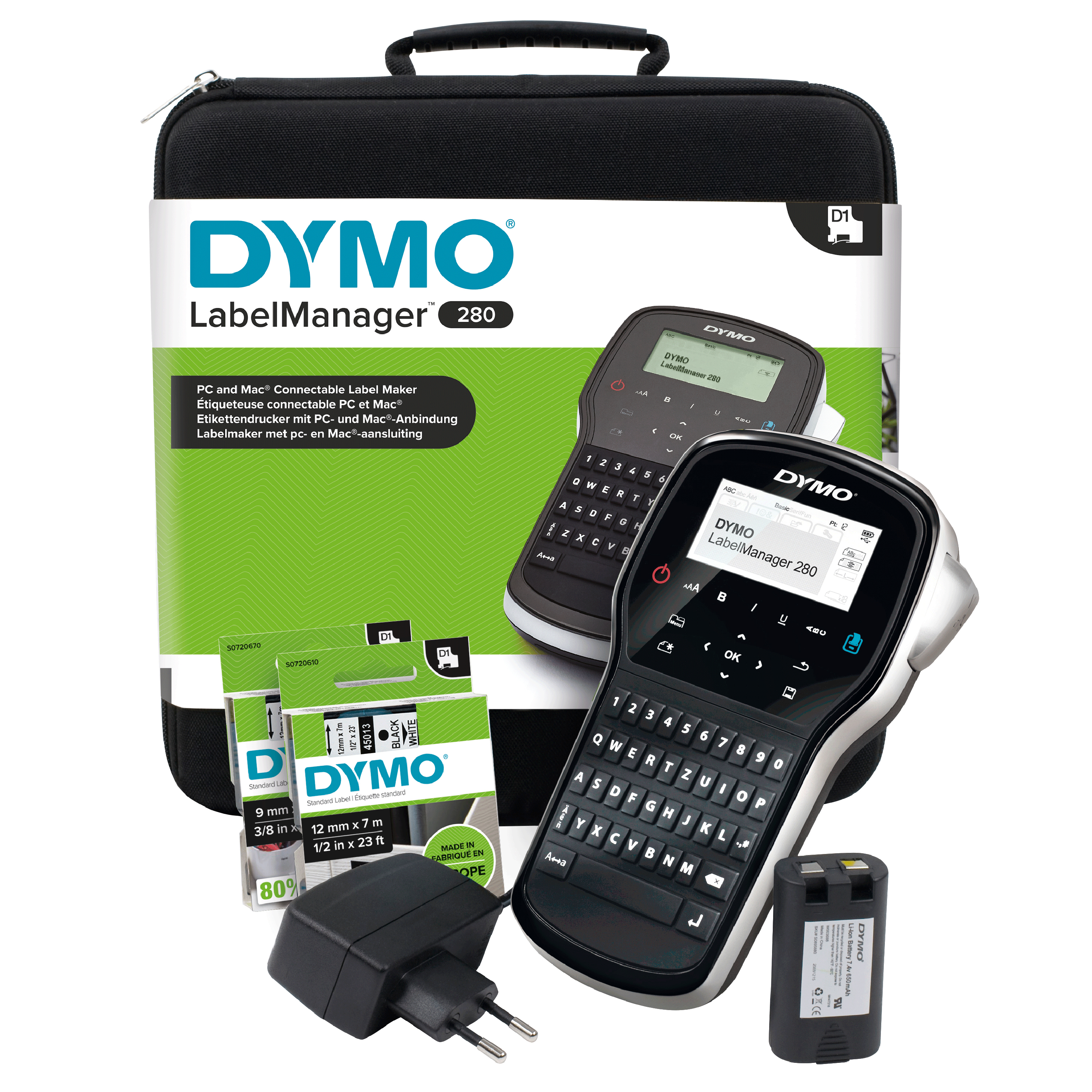 DYMO LabelManager 280 im praktischen Koffer(SoftCase)Qwertz