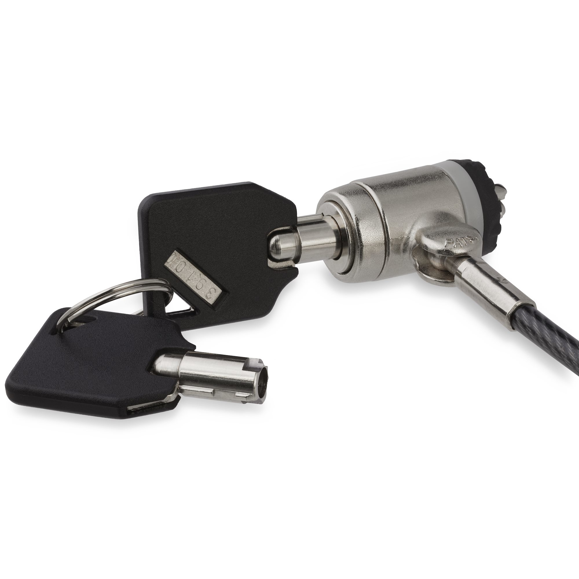 STARTECH.COM Keyed Cable Lock - Push-to-Lock Button - 2 m Steel Cable - Locking Cable for Laptop - Computer Cable Lock