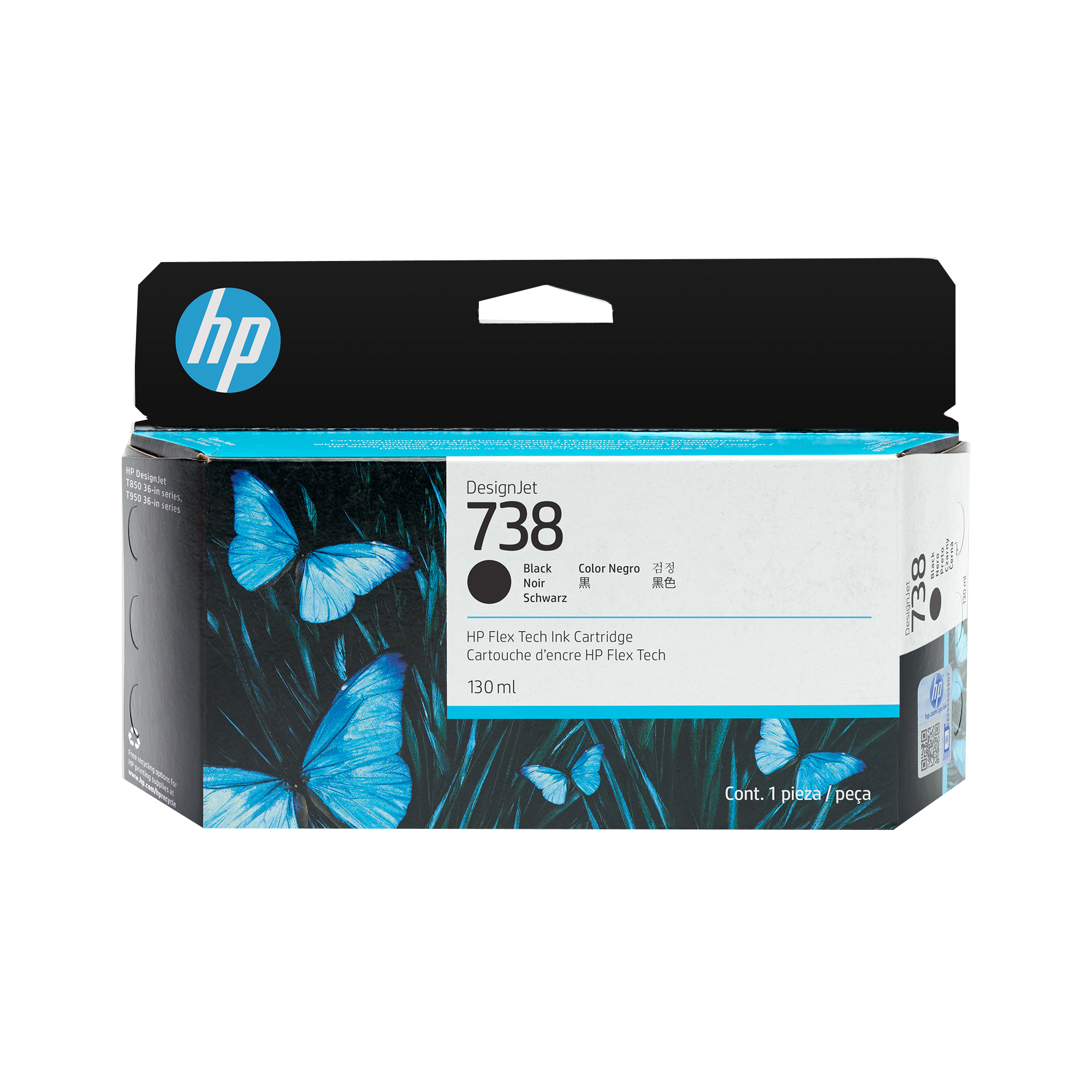 HP 738(498N4A) schwarz Druckerpatrone