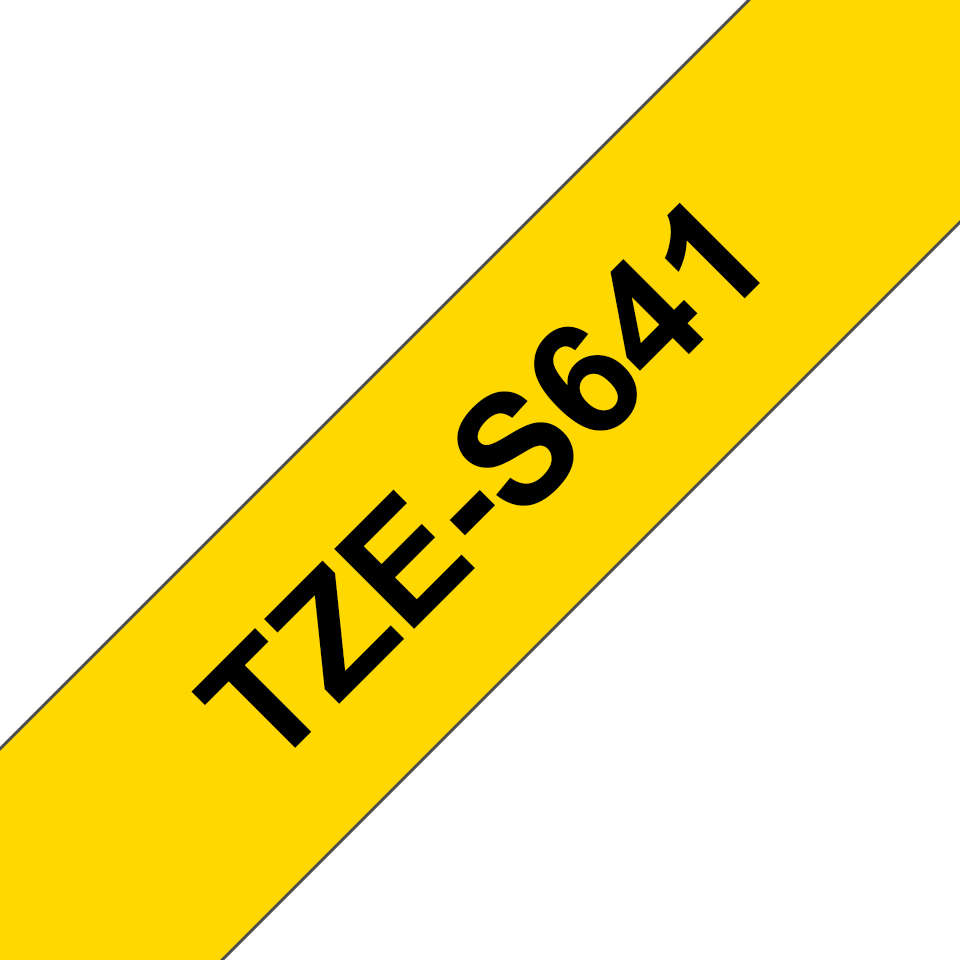 TZE-S641 LAMINATED TAPE 18MM 8M BLACK ON YELLOW EXTRA-STRONG
