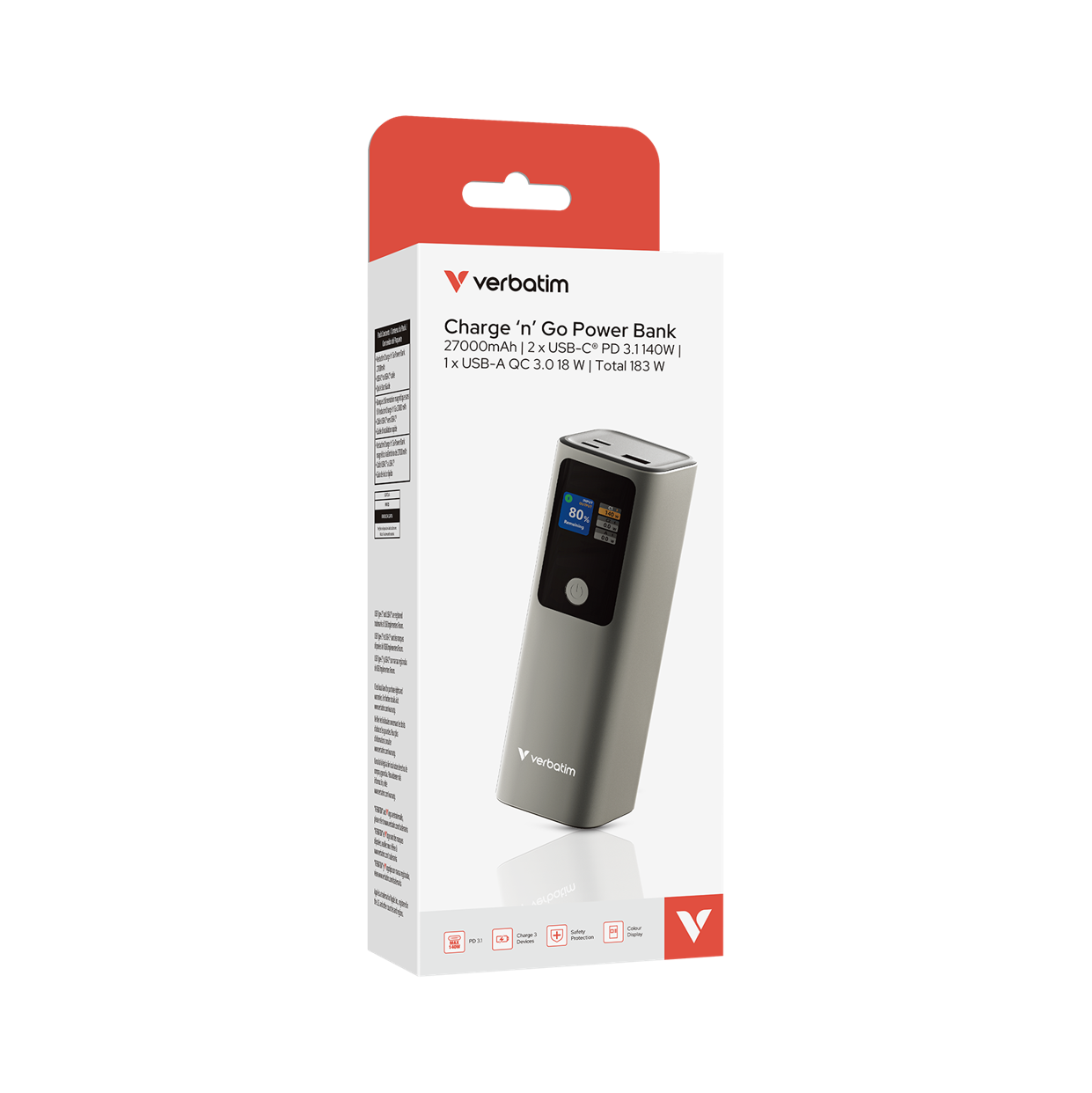 Powerbank Charge ''n'' Go 27.000mAh, 183 Watt