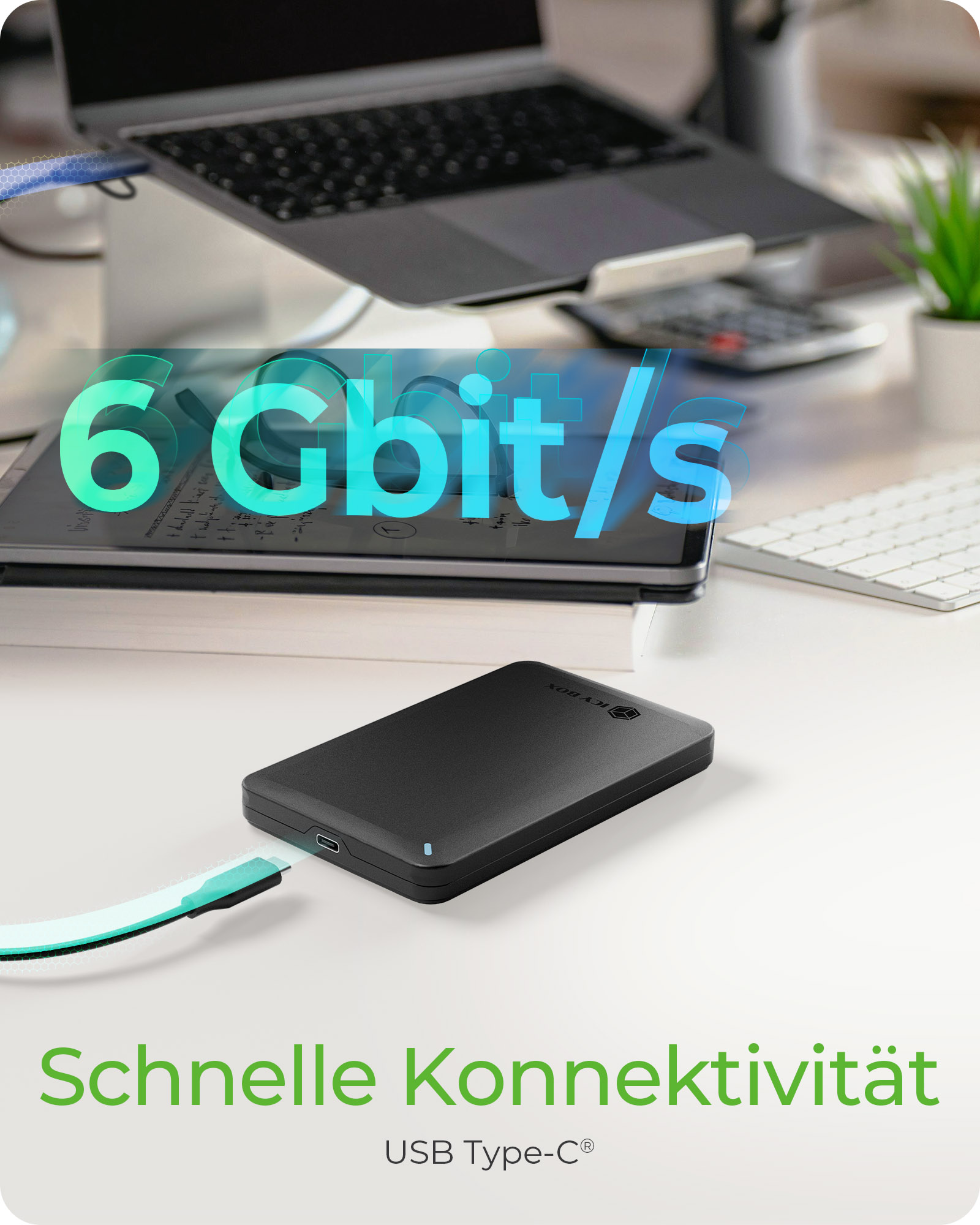 Geh. IcyBox ext. 2.5 SATA USB 3.2 Gen 2 werkzeuglos