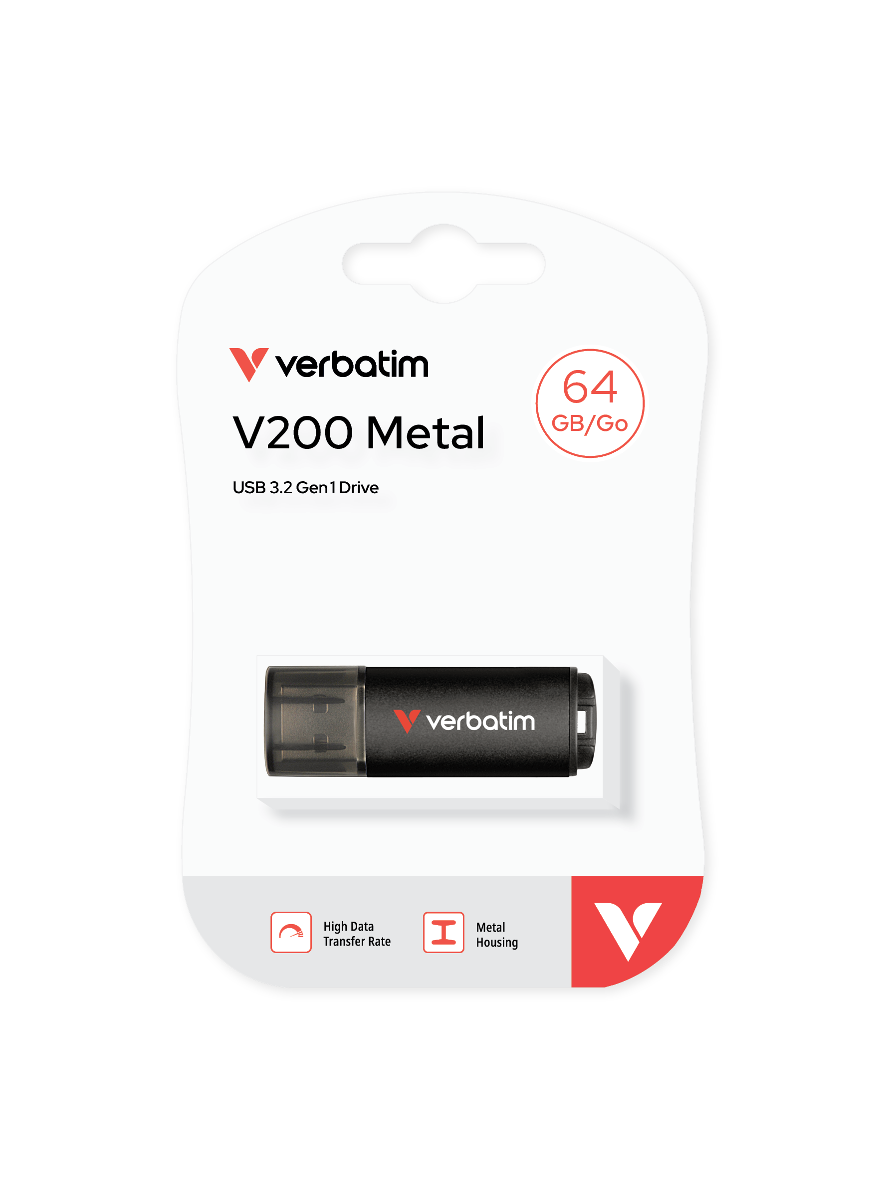 verbatim USB-Stick V200 Metal schwarz 64 GB, 1 St.