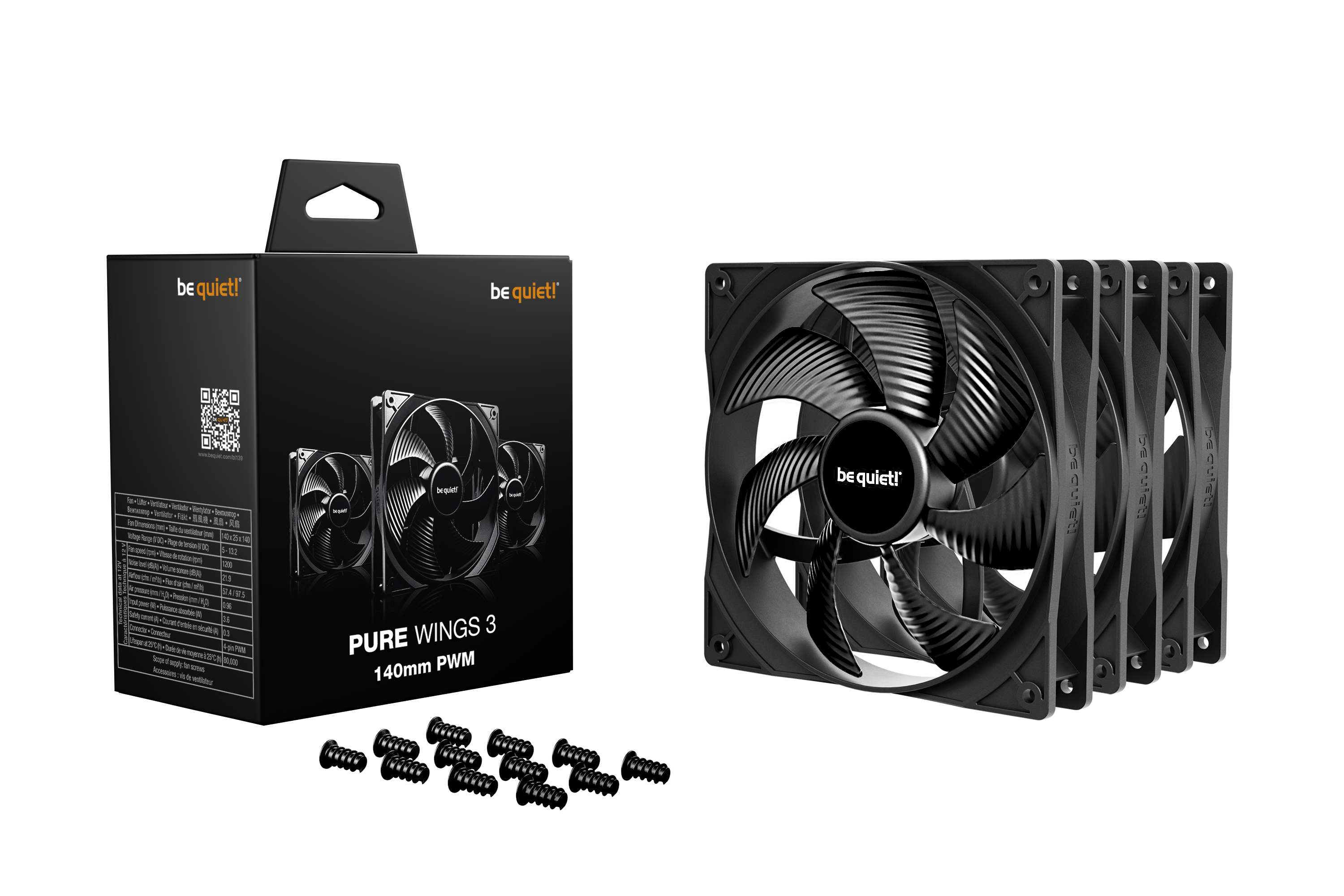 be quiet! Lüfter 140mm Pure Wings 3 PWM 3-Pack