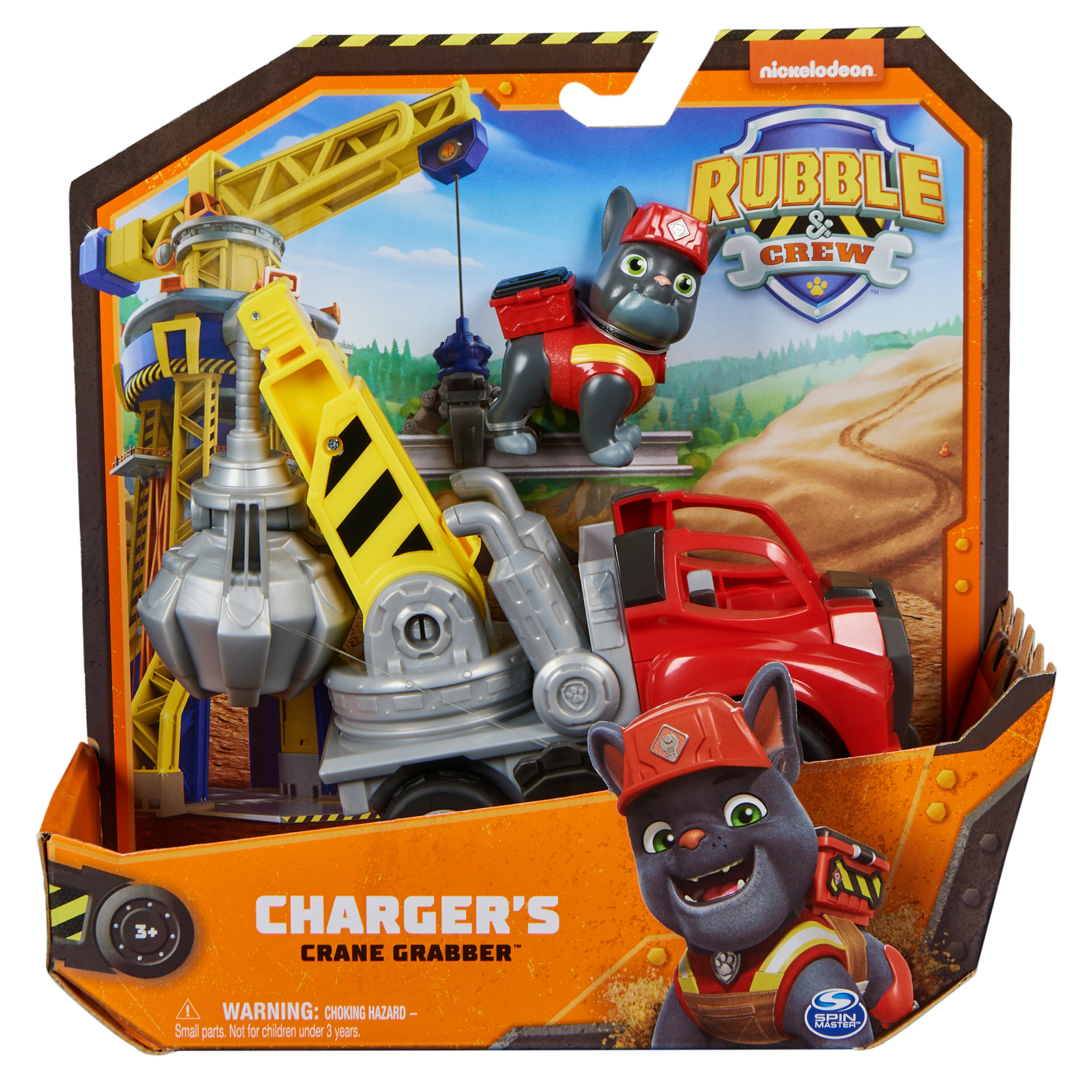 Rubble & Crew - Kran-Baufahrzeug mit Charger-Figur, Spielfahrzeug