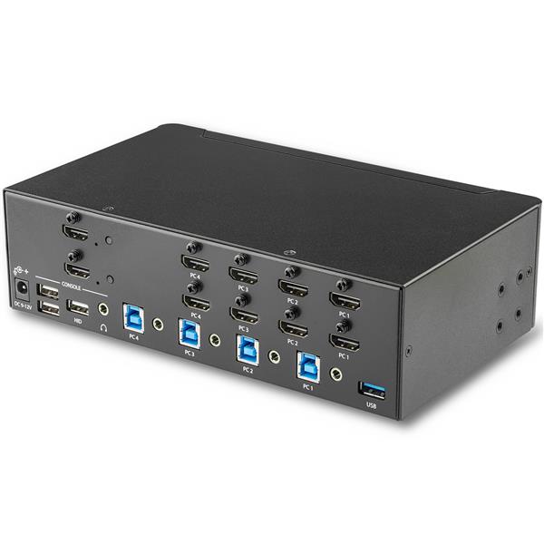 STARTECH.COM KVM Switch HDMI 4 Port - 4K 30 Hz - KVM Extender für HDMI - KVM HDMI Umschalter