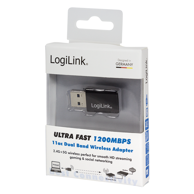 Logilink Adapter USB 3.0 1200 MBit/s 11a Dual Band schwarz