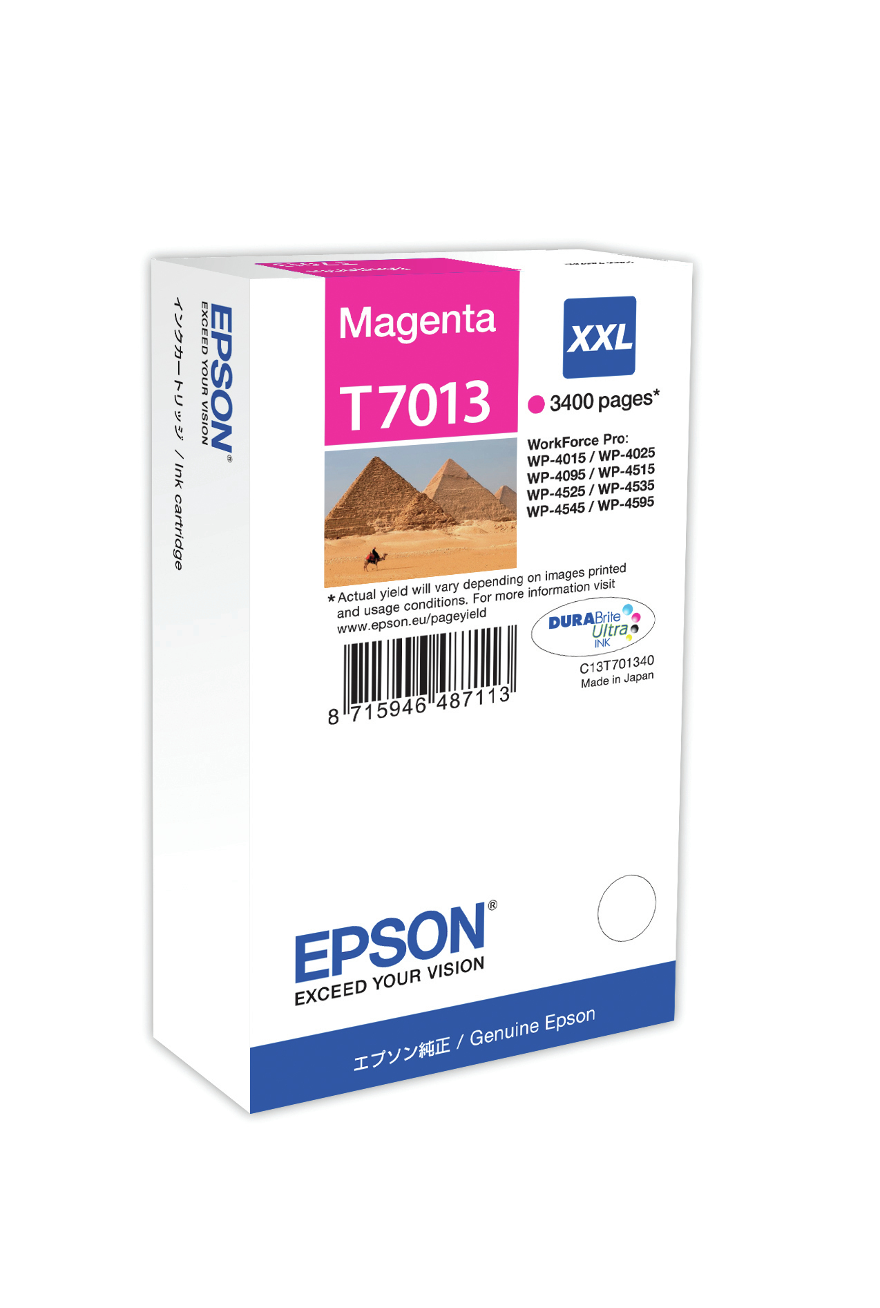 EPSON 1LB WP4000/4500 ink cartridge magenta extra high capacity 3.400 pages 1-pack blister without alarm