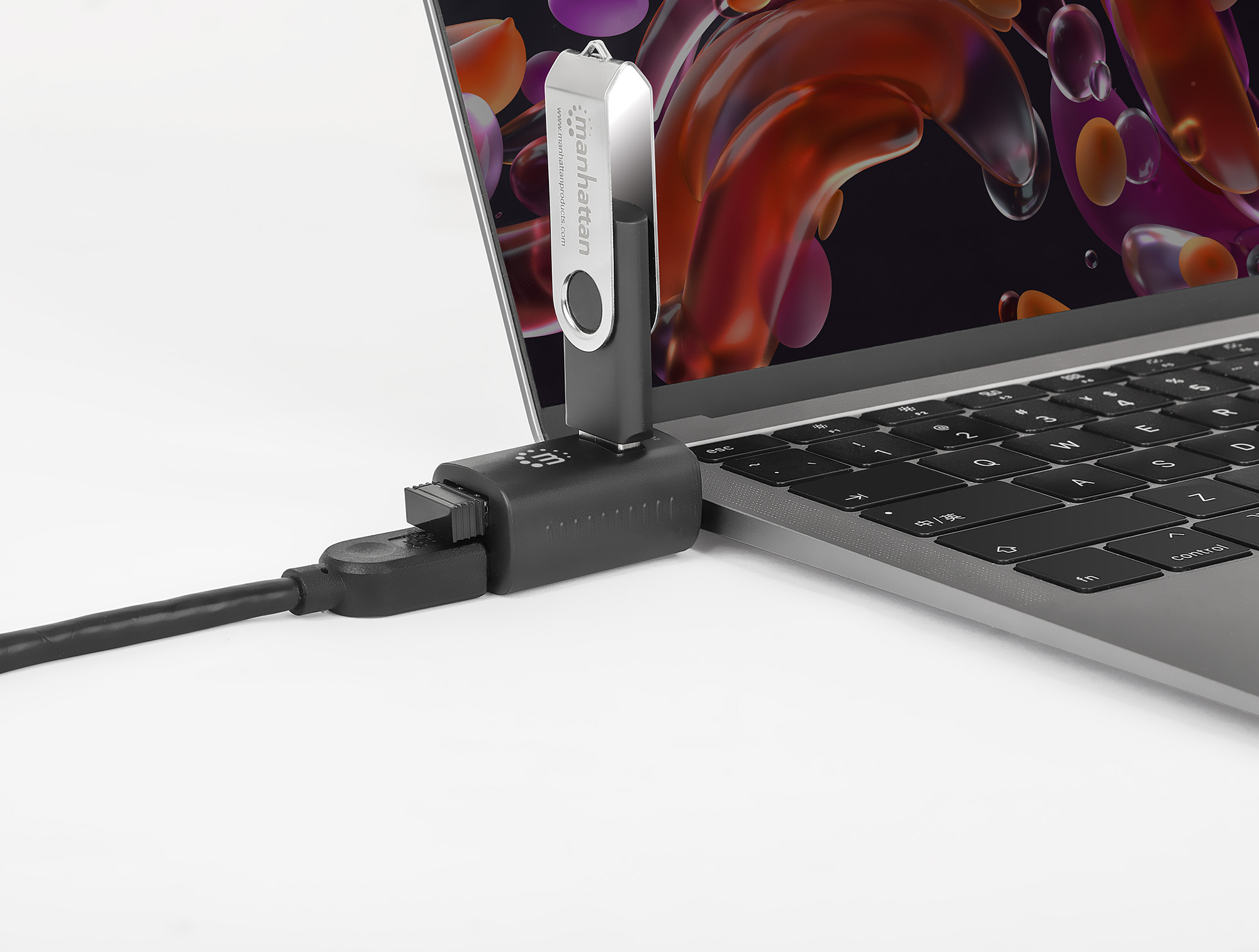 MANHATTAN 3-Port USB 3.0 / 2.0 USB-C Stecker auf 3xA-Buchse