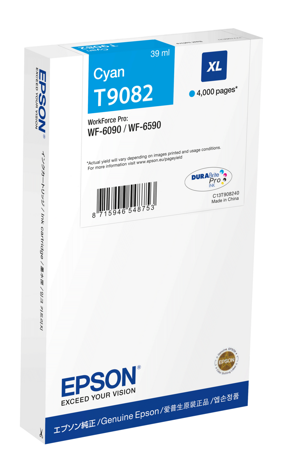 EPSON T9082XL cyan Druckerpatrone