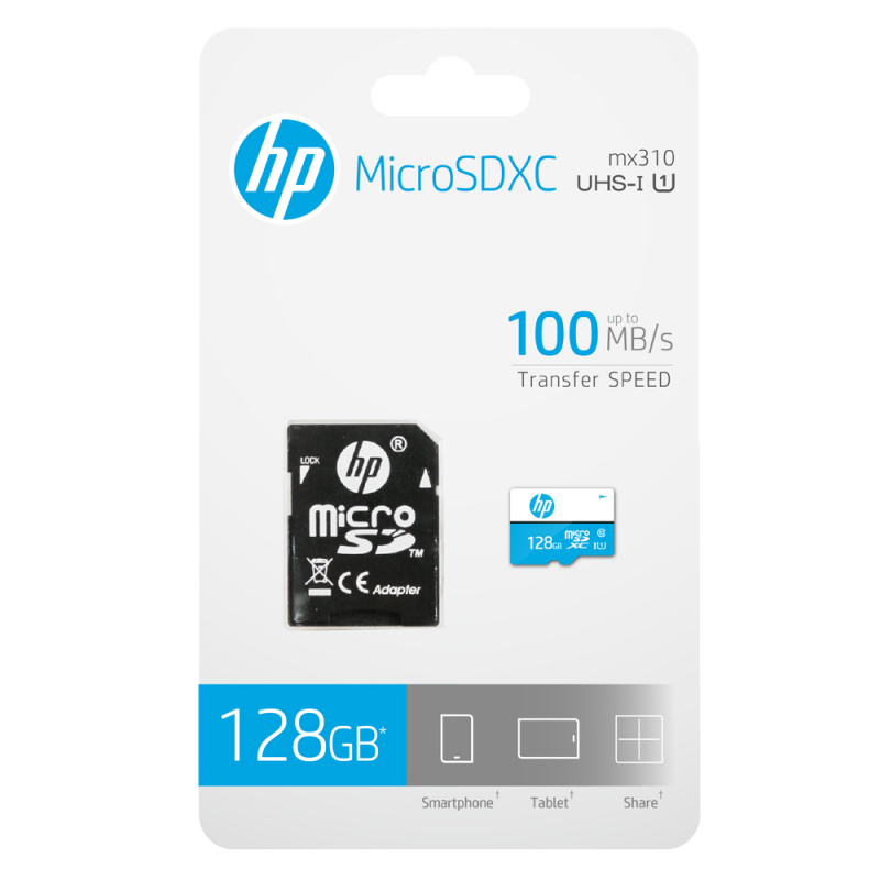 SD MicroSD XC Card 128GB HP mx310