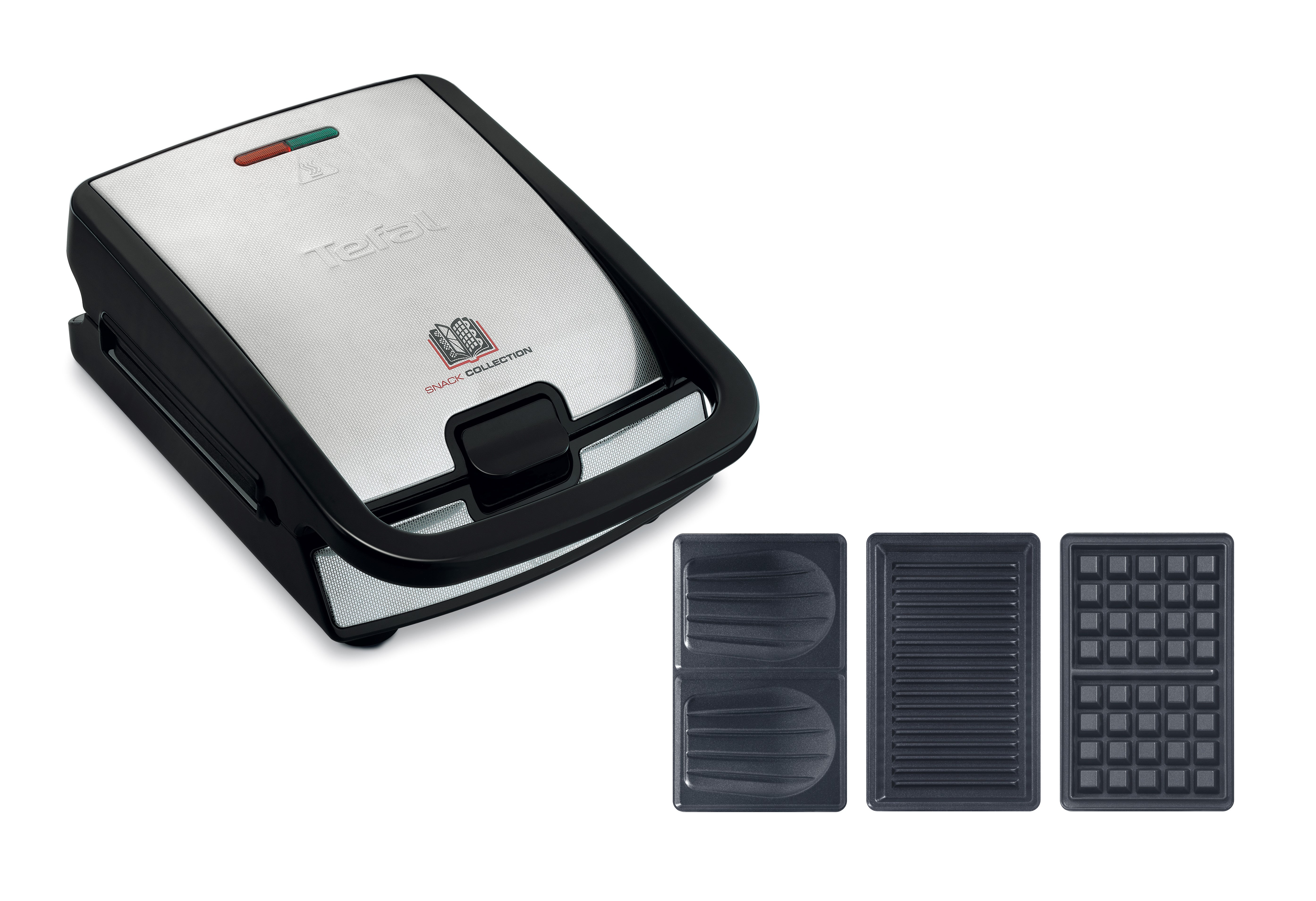 Tefal SW852D Snack Collection Waffeleisen und Sandwichmaker schwarz/edelstahl
