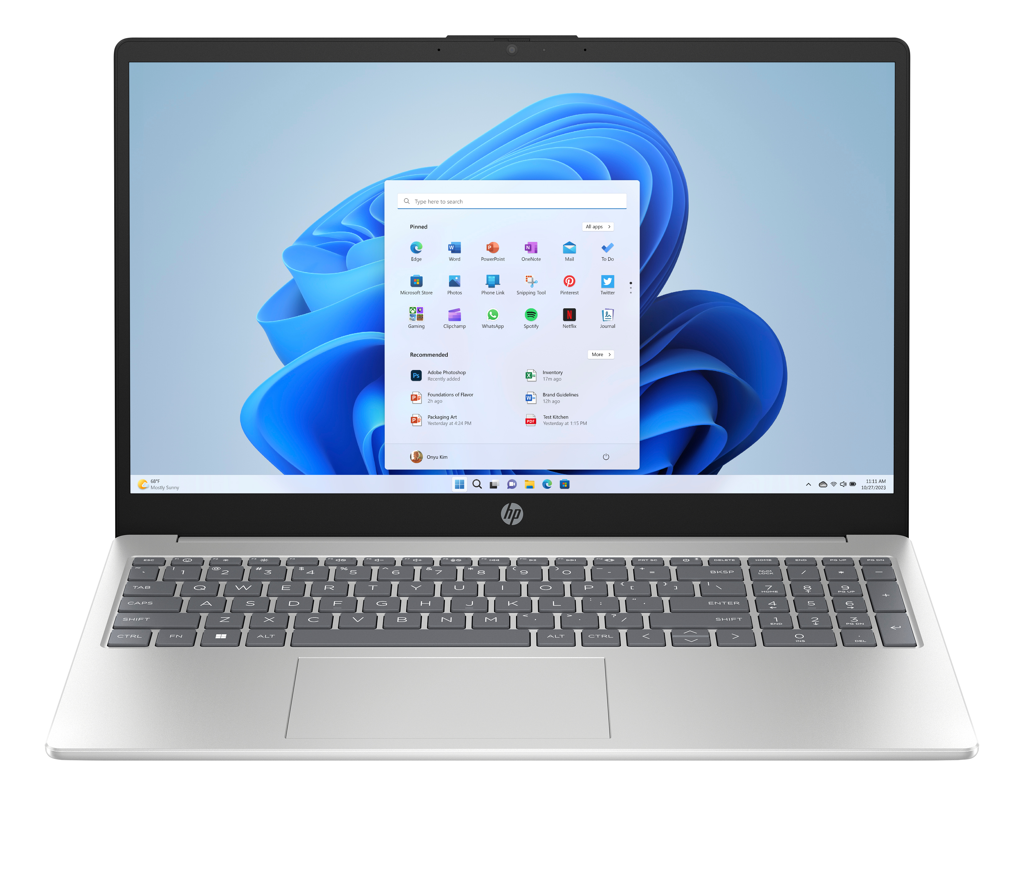 HP 15-fd0519ng Laptop 39,6 cm (15,6 Zoll), 4 GB RAM, 128 GB UFS, Intel® N150