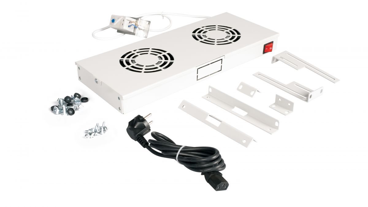 Equip 19 Lüfter für Serverschränke/2xLüfter 1U RAL7035