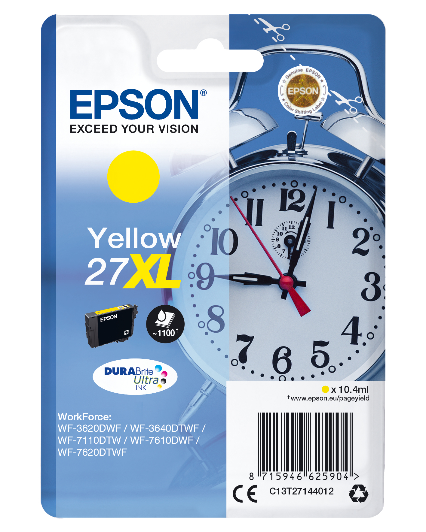 EPSON 27XL / T2714XL (Wecker) gelb Druckerpatrone