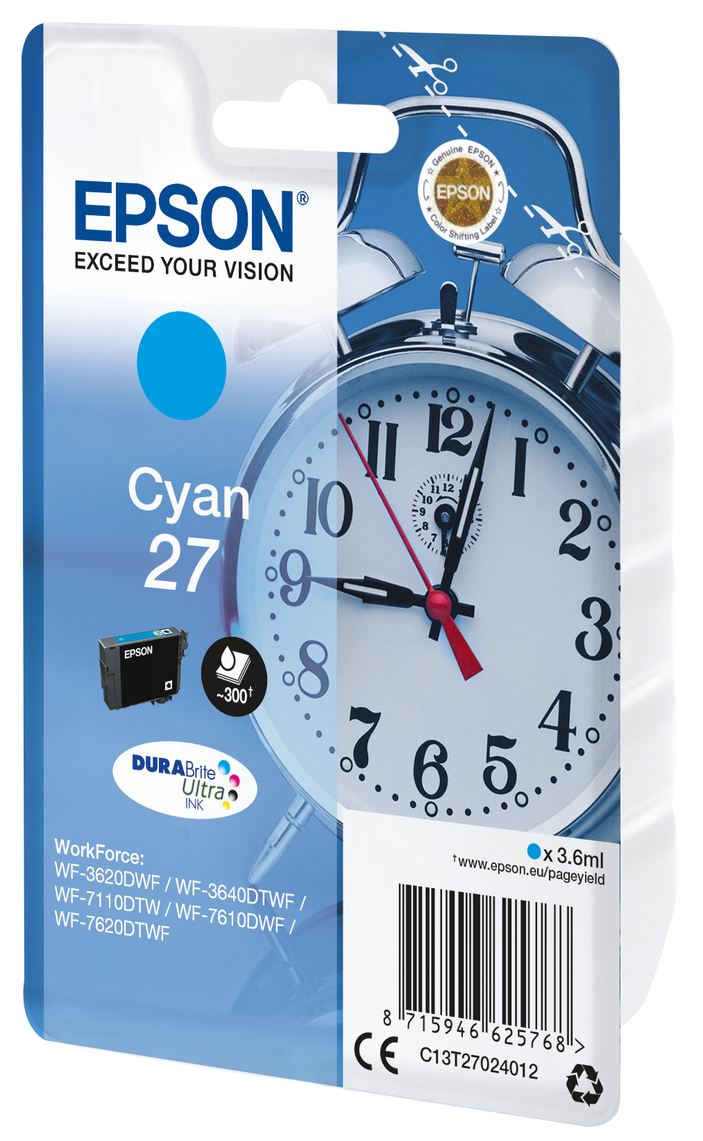 EPSON 27 / T2702 (Wecker) cyan Druckerpatrone