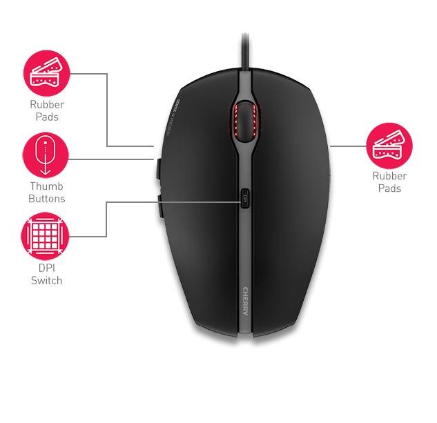 CHERRY GENTIX 4K Maus kabelgebunden schwarz, grau