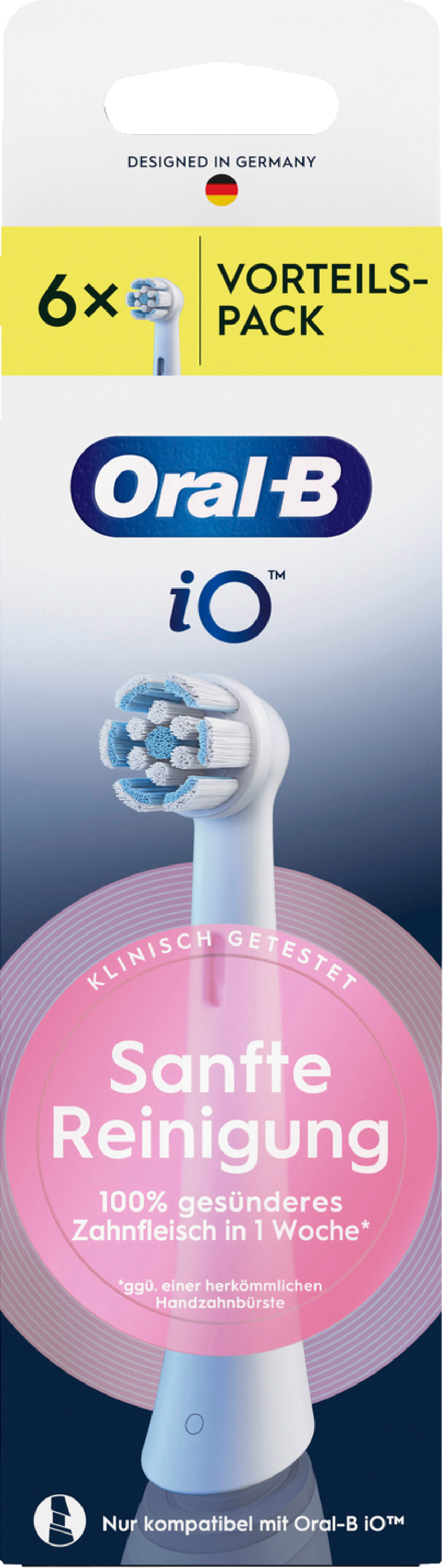 Oral-B iO Sanfte Reinigung Zahnbürstenaufsätze, 6 St.