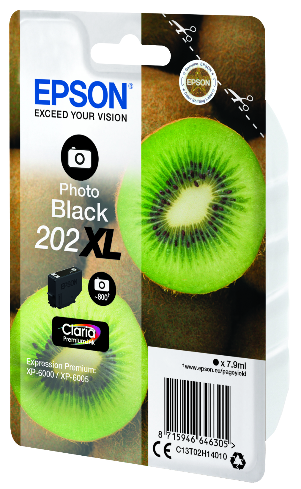 EPSON 202XL/T02H14 (Kiwi) Foto schwarz Druckerpatrone