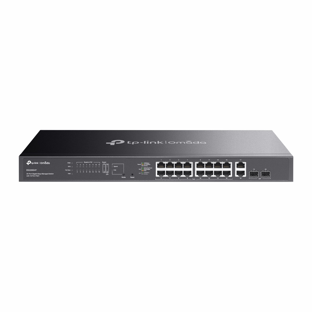 20-PORT 1G EASY MANAGED SWITCH 16-PORT POE+ 250 W POE POWER
