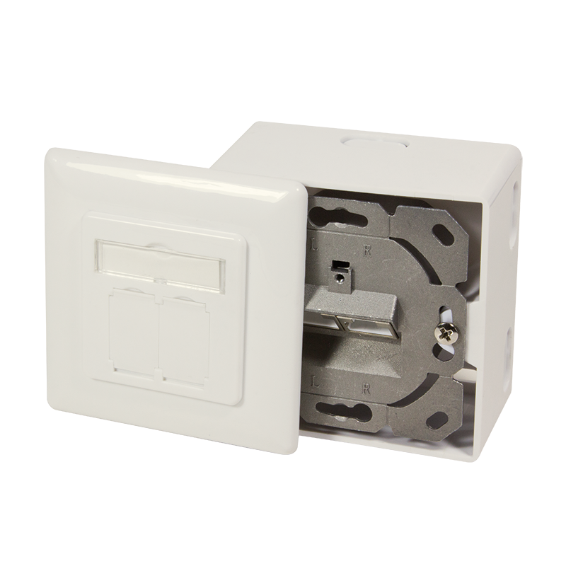 Logilink CAT 6A Auf und Unterputzdose vollgeschirmt RAL 901