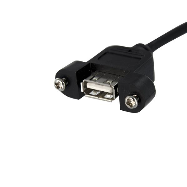 StarTech.com Panel Mount USB Kabel 30cm USB 2.0 Schwarz Buchse