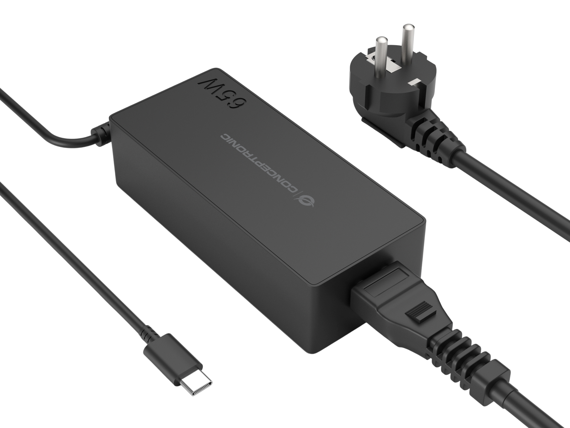 CONCEPTRONIC Ladegerät 1Port GaN USB-C 65WPD3.0/PPS sw