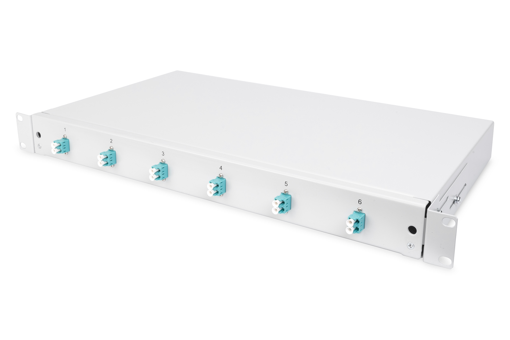 DIGITUS LWL Spleißbox 1HE bestückt 6x LC DX OM3 grau