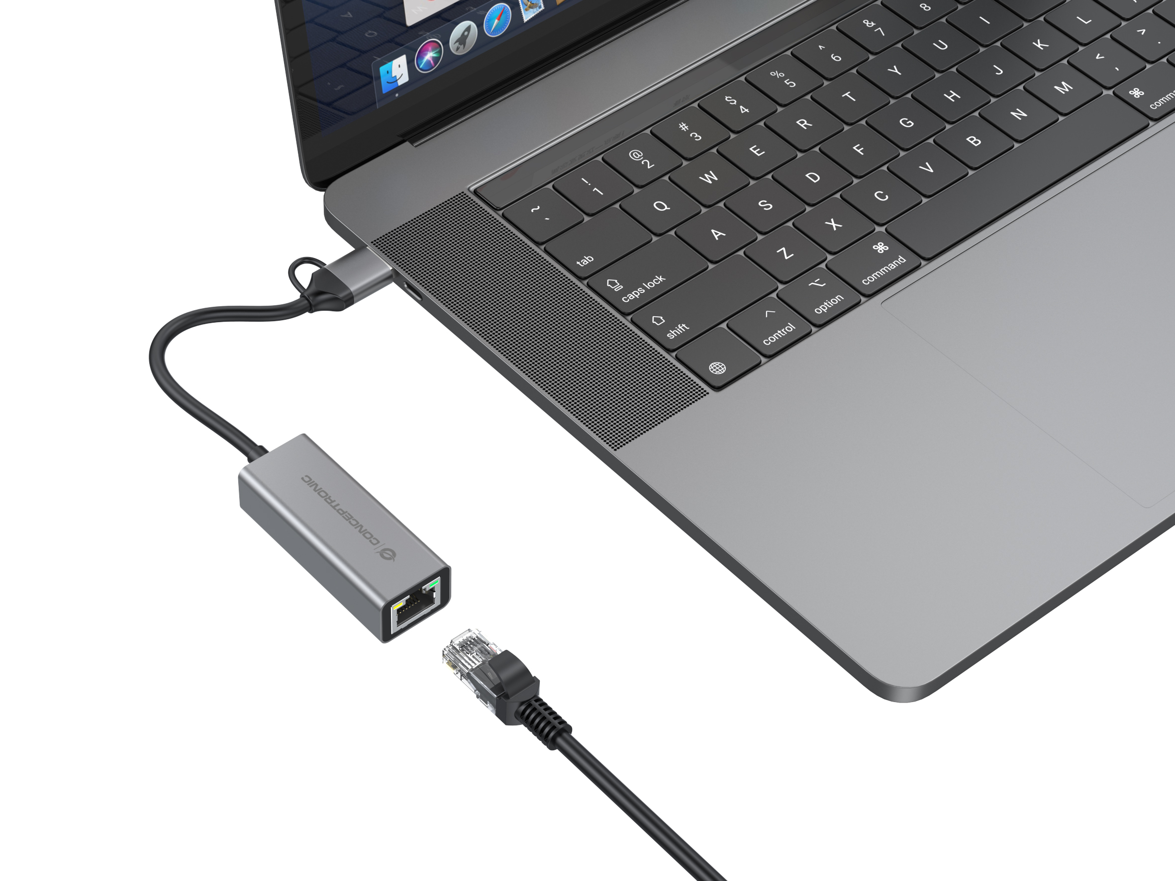 CONCEPTRONIC Adapter USB-C/-A3.0->GbE 5Gbs 0.18m gr