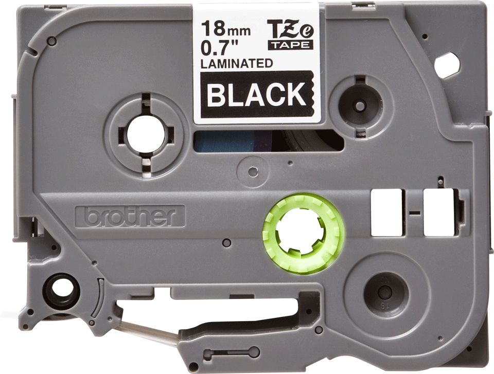 TZE-345 LAMINATED TAPE 18MM 8M WHITE ON BLACK
