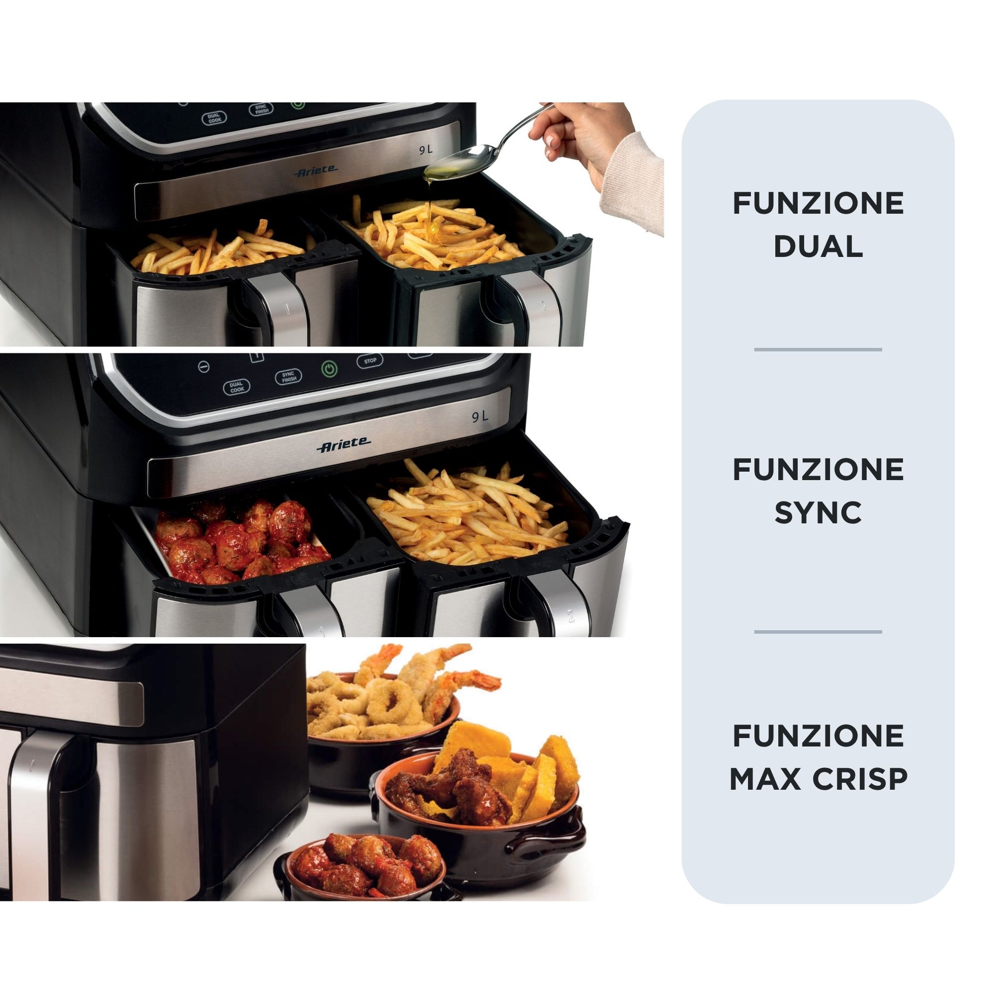 Heißluftfritteuse Dual Metal 9 L
