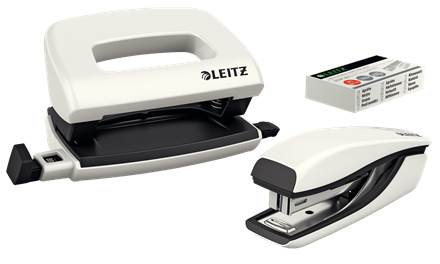 LEITZ Locher und Heftgeräte Set NeXXt WOW perlweiß