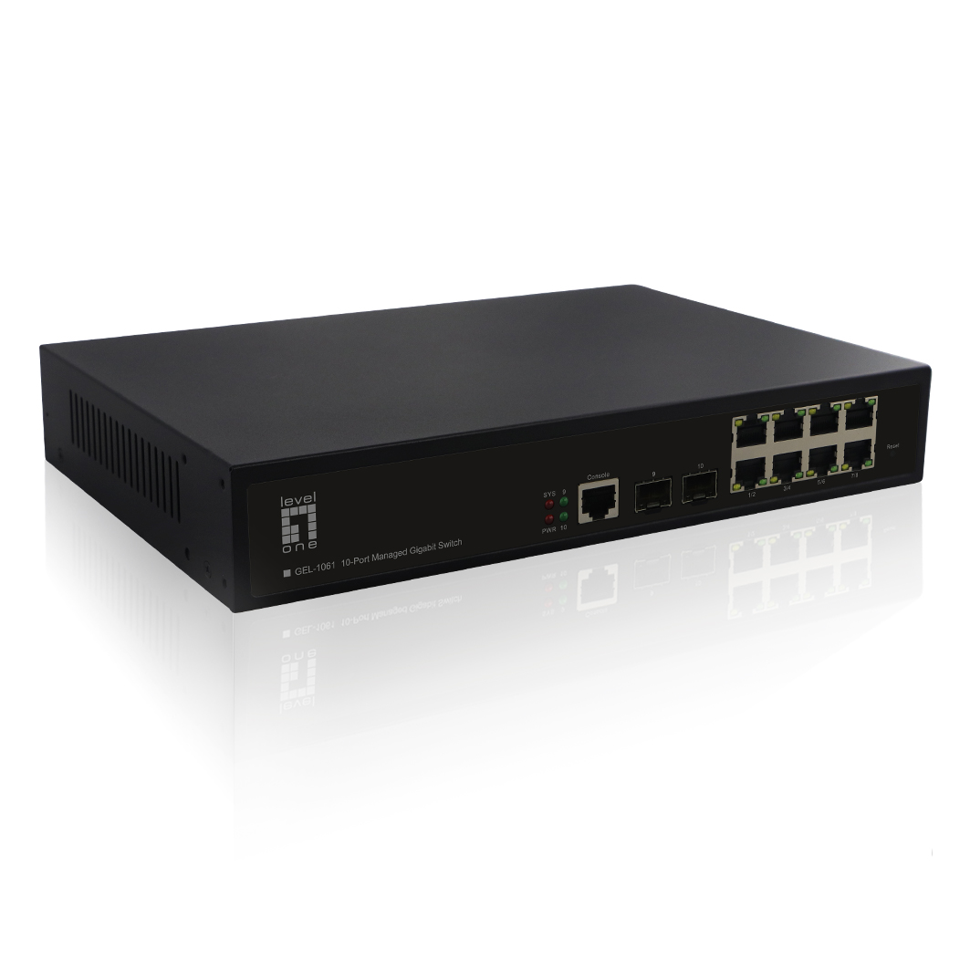 LevelOne Switch 8xGE/2xSFP 19 Managed L2