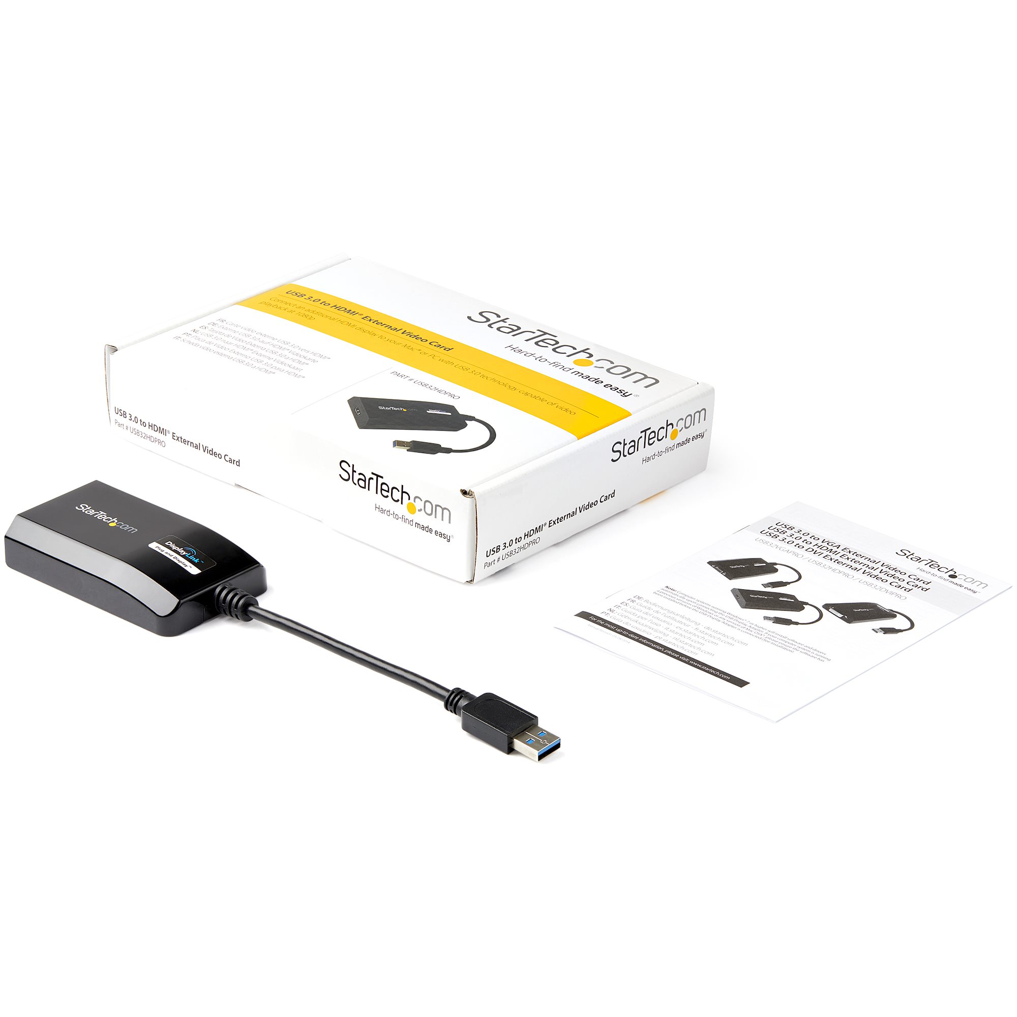 STARTECH.COM USB 3.0 to HDMI External Multi Monitor Video Graphics Adapter for Mac & PC - DisplayLink Certified - HD 1080p