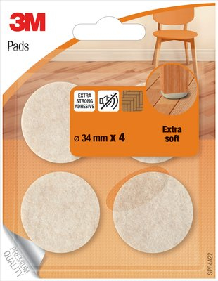 Scotch EXTRA SOFT Filzgleiter Kunststoff Ø 3,4 cm, 4 St.