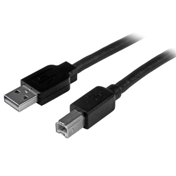 STARTECH.COM 15m aktives USB 2.0 A auf B Kabel - Stecker/Stecker - USB Druckerkabel 1x USB A / 1x USB B - Schwarz