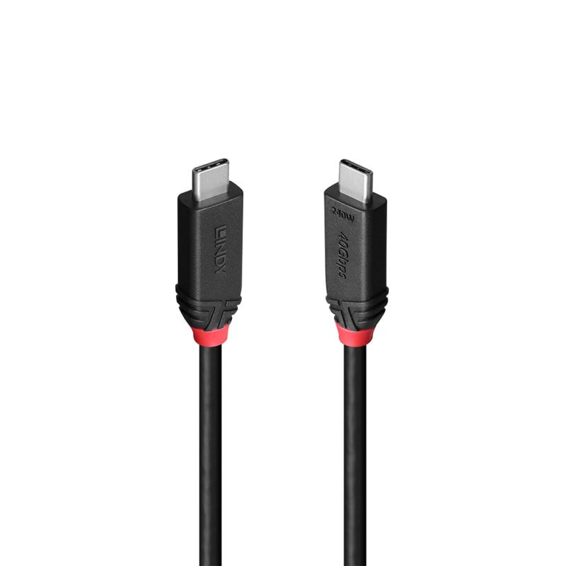 LINDY 1m USB4 240W Typ C Kabel Black Line