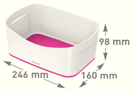 LEITZ MyBox Aufbewahrungsbox 3,0 l perlweiß/pink 24,6 x 16,0 x 9,8 cm, 1 St.