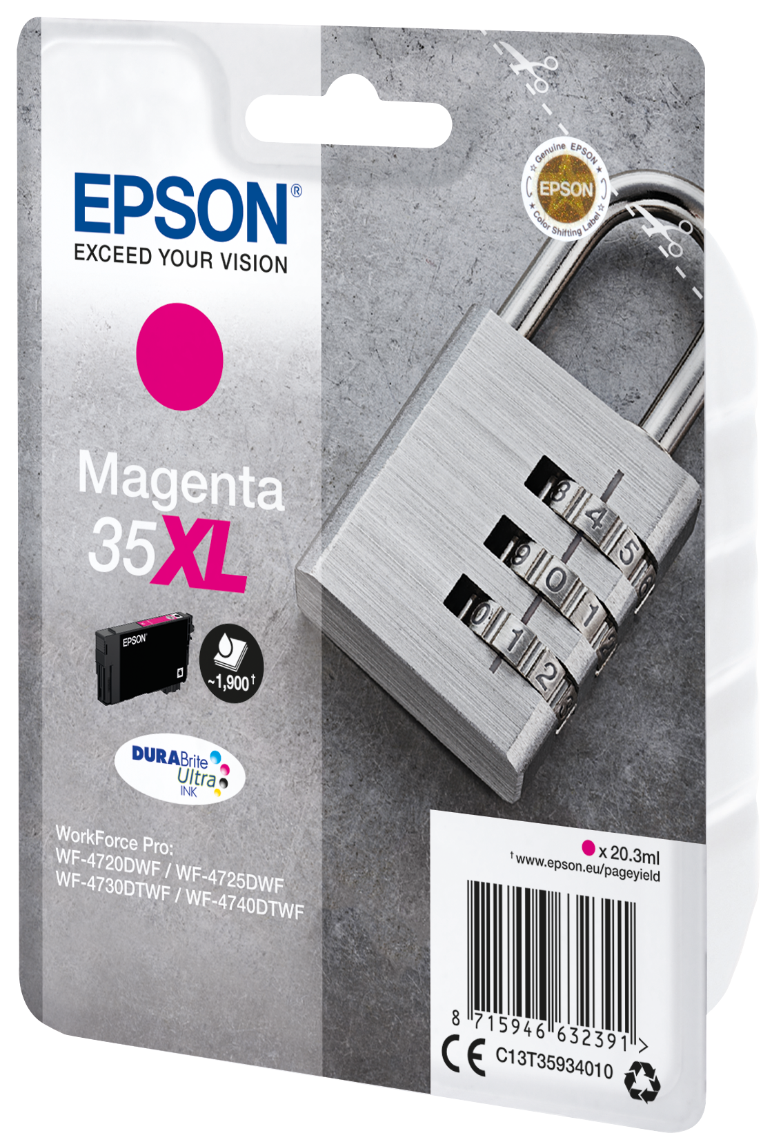 EPSON 35XL / T3593XL (Vorhängeschloss) magenta Druckerpatrone