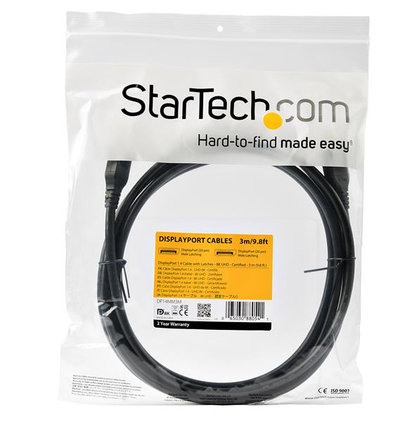 STARTECH.COM DisplayPort 1.4 Kabel - 3m - VESA zertifiziert - 8K60Hz - 8K DP Monitorkabel - HBR3 - HDR - lebenslange Garantie