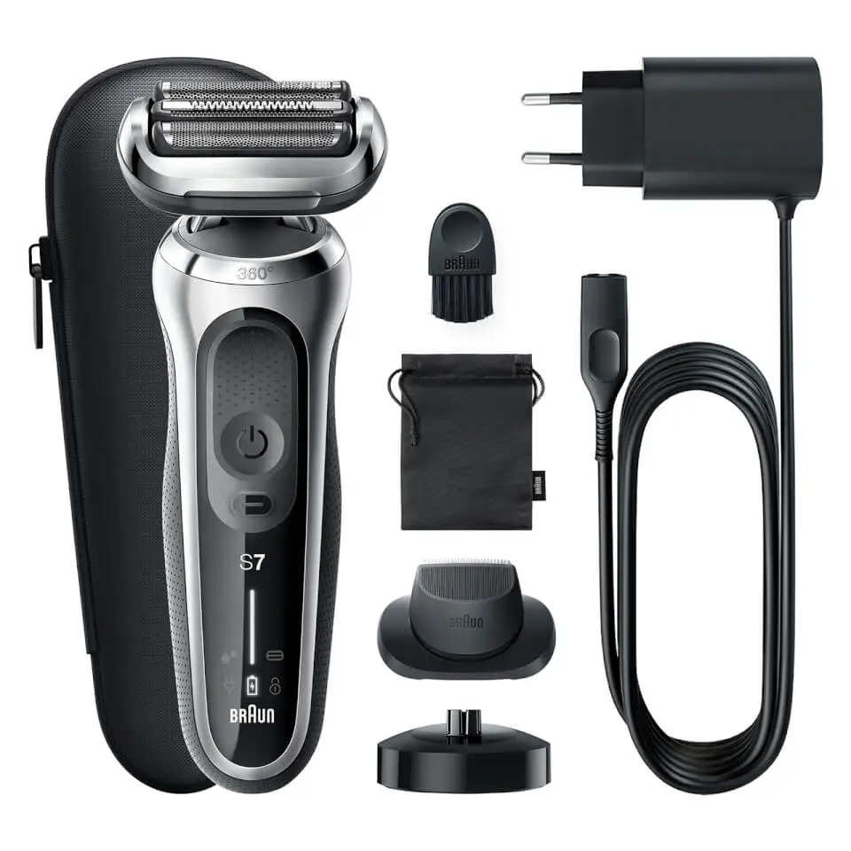 Braun 71-S4200cs Series 7 Rasierer Herren mit EasyClick Aufsatz, silber