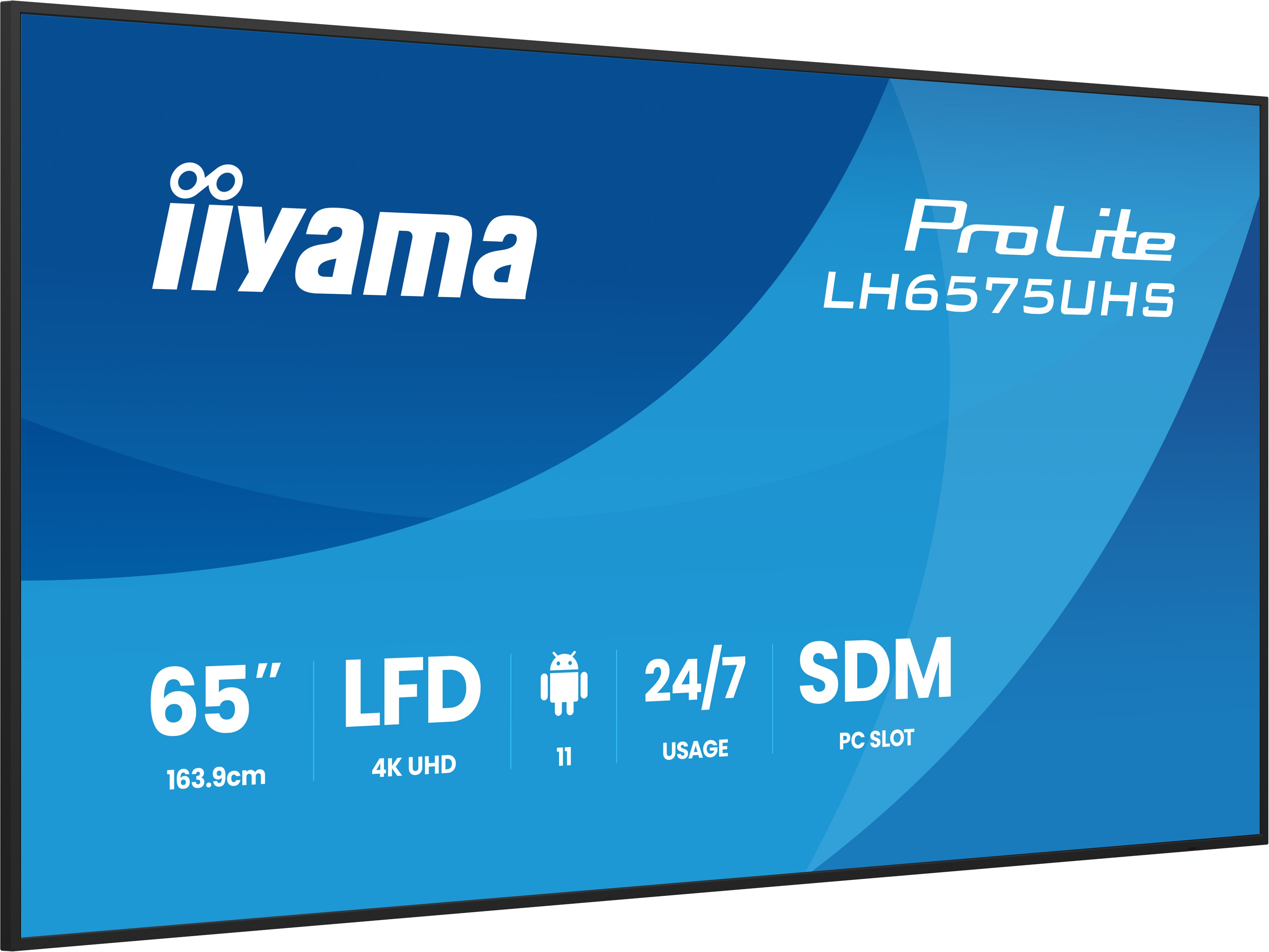 IIYAMA LH6575UHS-B2AG 165,1cm 65Zoll 3840x2160 UHD IPS panel Haze 25Percent 500cd/m Landscape and Portrait