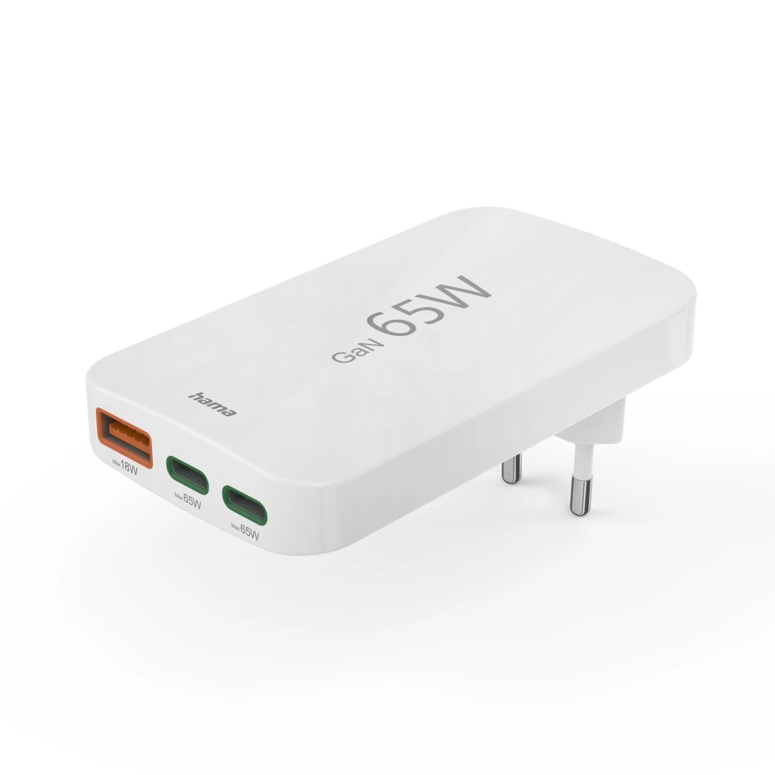 hama flacher Mini Ladeadapter weiß, 65 Watt