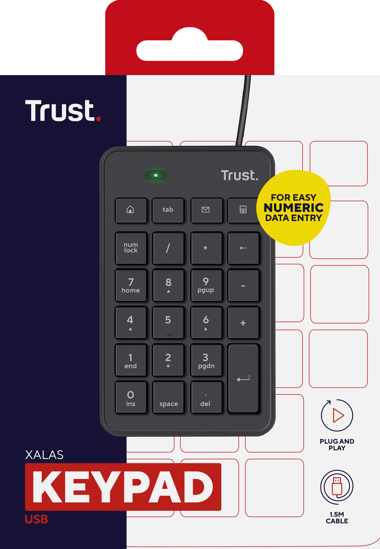 XALAS USB NUMERIC WIRED KEYPAD .