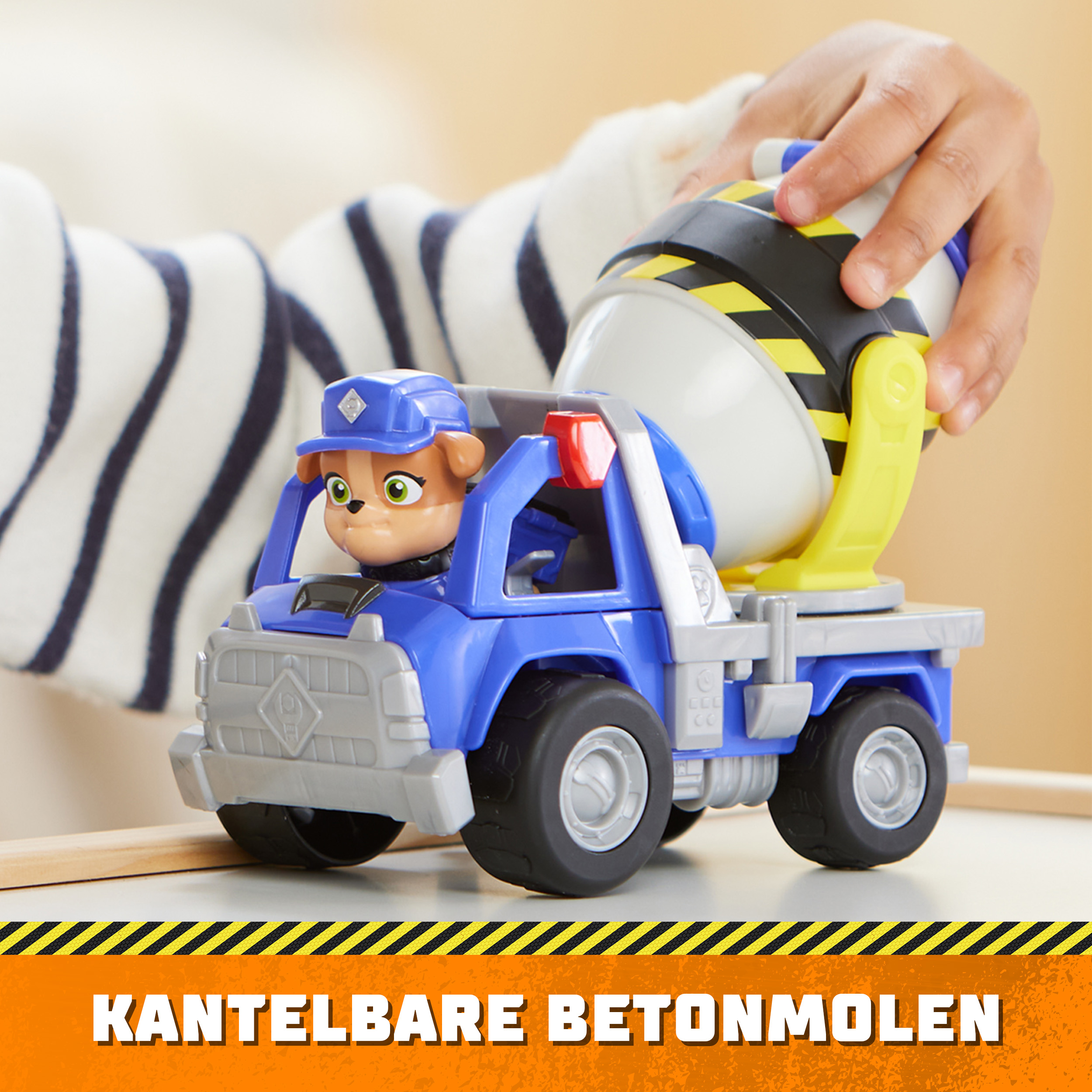 Rubble & Crew - Zementmischer-Baufahrzeug mit Mix-Figur, Spielfahrzeug