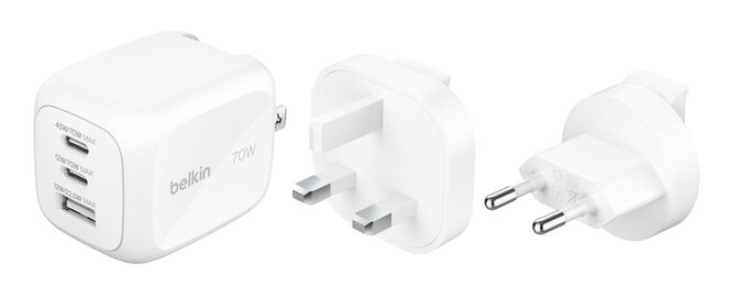 BOOSTCHARGE 70 W USB-C LADEGERT 2XUSB-C 1XUSB-A UK EU US WEI