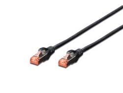 DIGITUS Patchkabel Cat6 S/FTP 2xRJ45 10.0m schw Hebelschutz Polybeutel