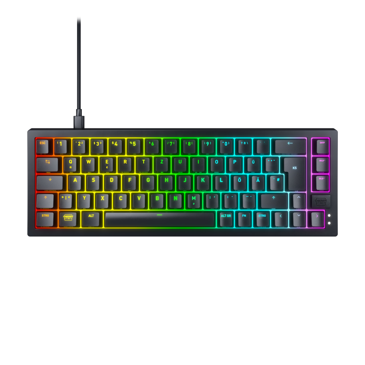 CHERRY XTRFY K5V2 Tastatur RGB Wired DE MX Rot TKL 65% sw