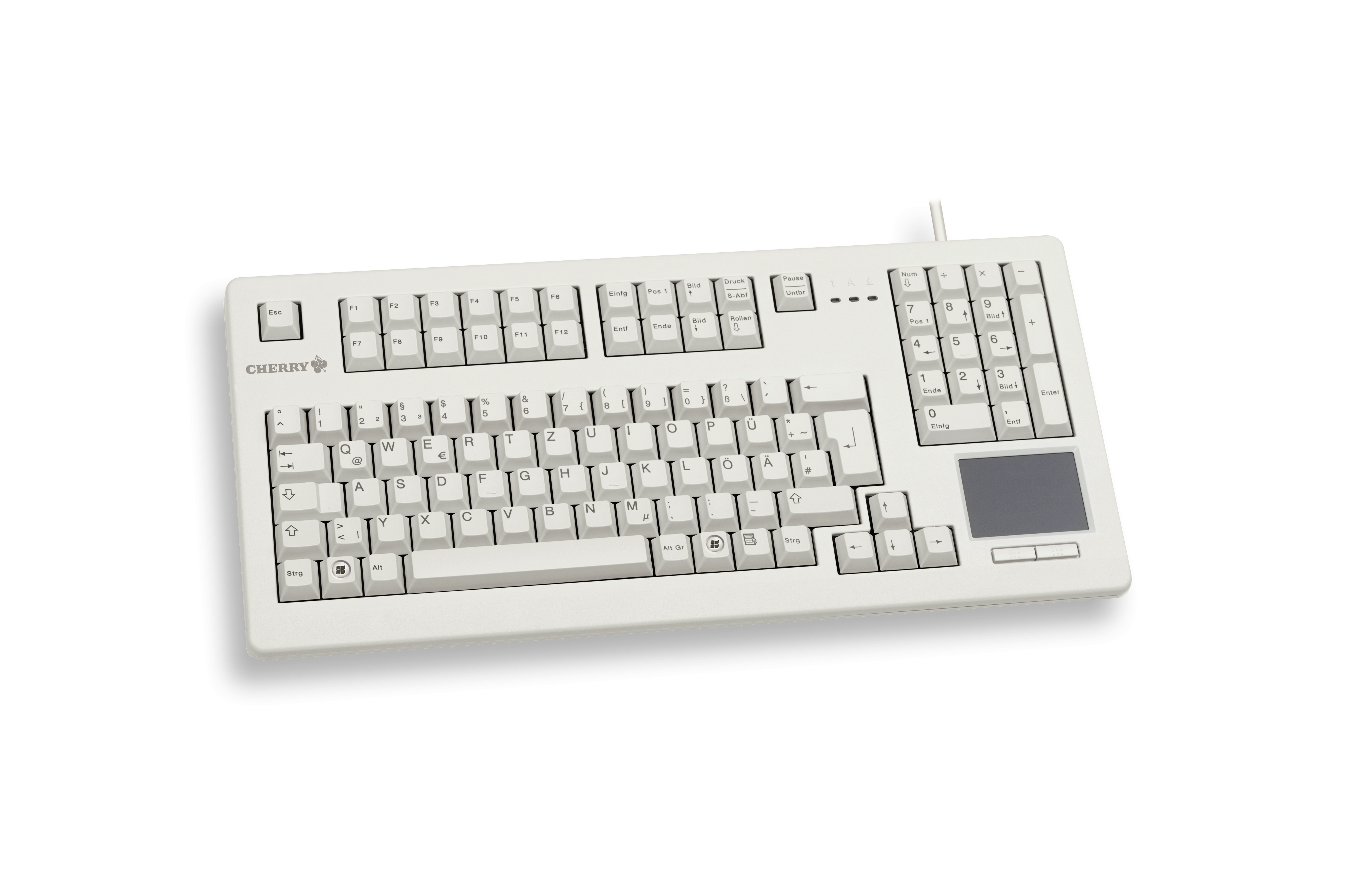 CHERRY MX11900 Tastatur Wired DE +Touchboard 1.75m hellgrau